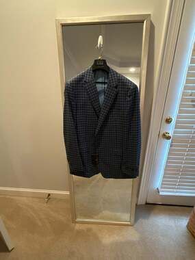 Paul Betenly J-Sandro Blue Check 100% Wool Sport Coat Size 46L